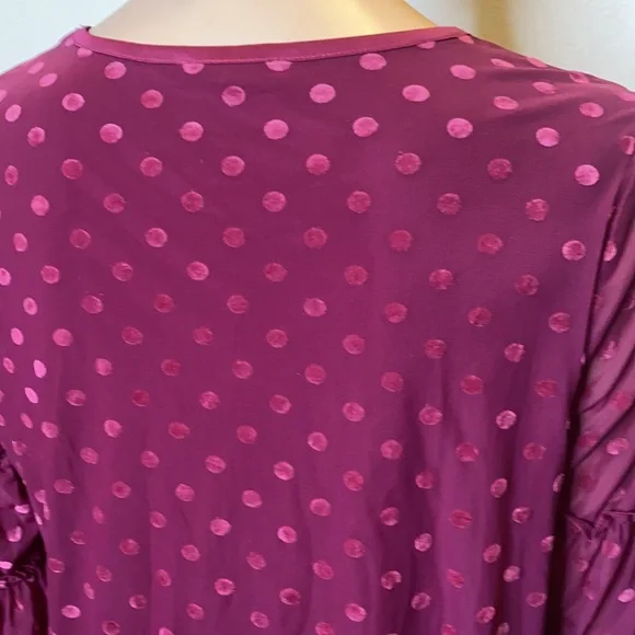 Lane Bryant Dot Mesh Ruffle Sleeve Sz 18/20 - Picture 7 of 10